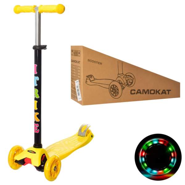 Самокат дитячий MAXI iTrike JR3-003-Y з підсвічуванням (JR3-003-Y)