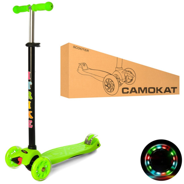 Дитячий самокат iTrike JR 3-003-G MAXI колеса, що світяться (JR3-003-G)