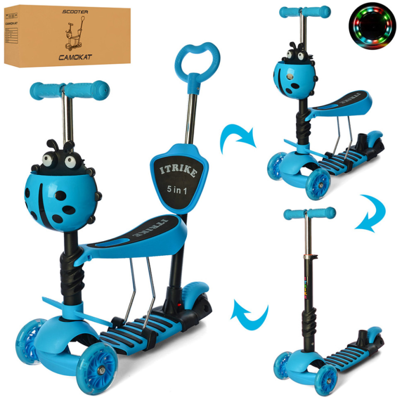 Самокат дитячий MAXI iTrike JR3-026-BL з батьківською ручкою Самокат дитячий MAXI iTrike JR3-026-BL з батьківською ручкою