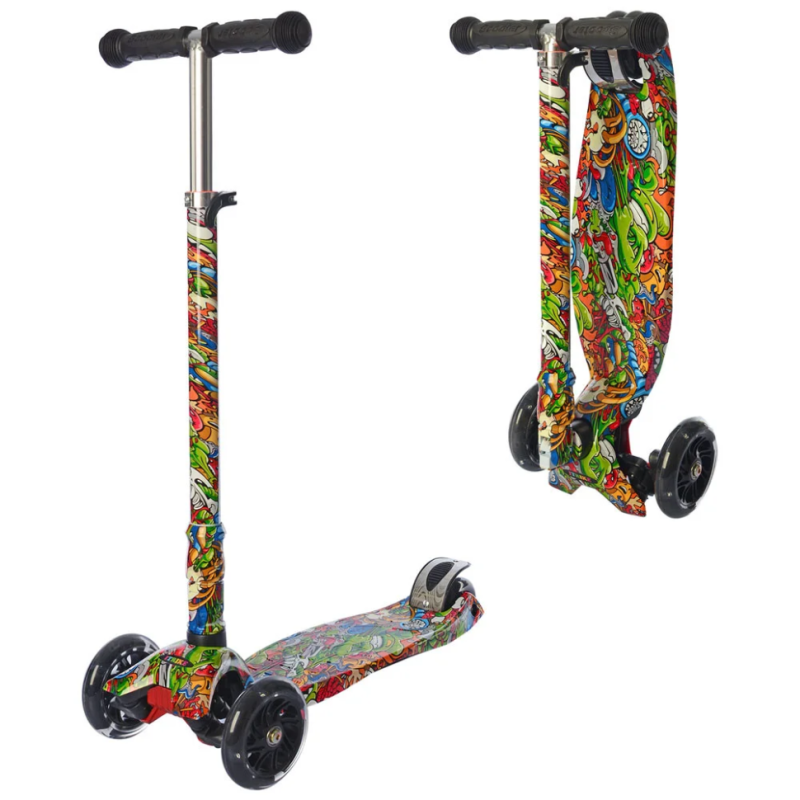 Самокат дитячий MAXI iTrike JR 3-055-WP7 складний Самокат дитячий MAXI iTrike JR 3-055-WP7 складний