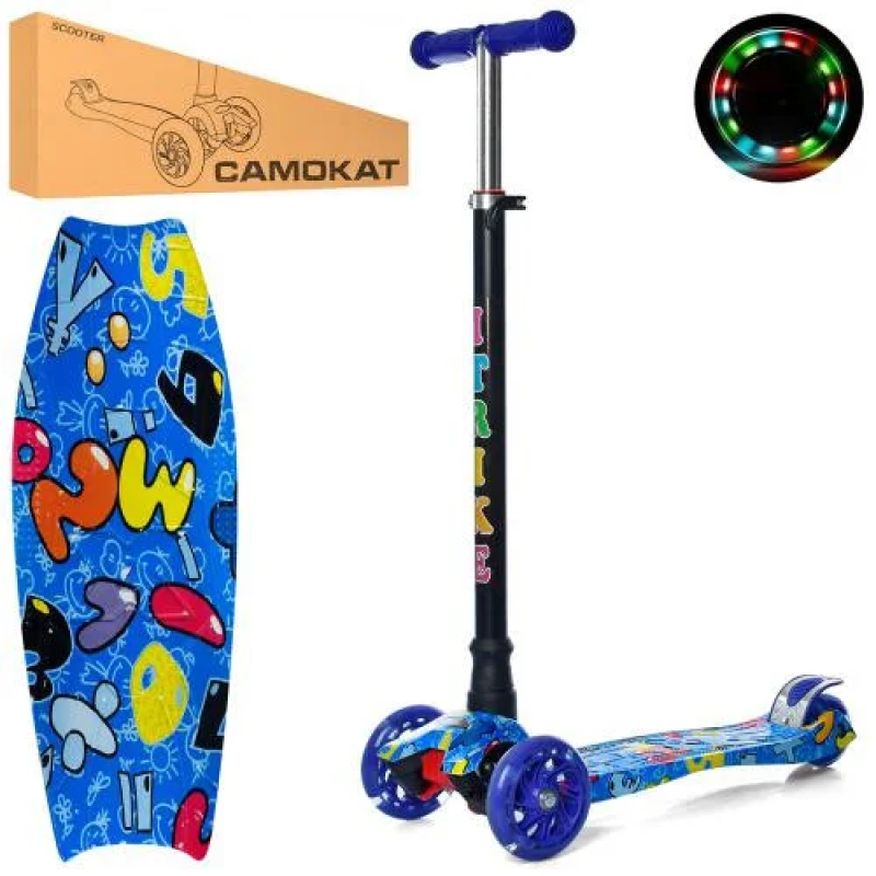 Самокат дитячий MAXI iTrike JR 3-055-3-WP22 з підсвічуванням Самокат дитячий MAXI iTrike JR 3-055-3-WP22 з підсвічуванням