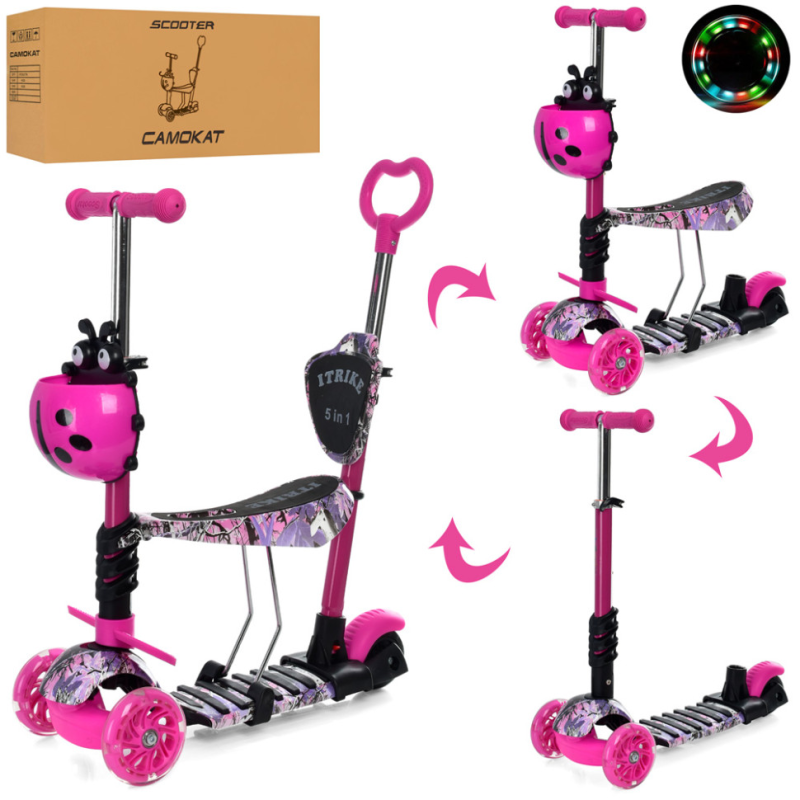 Самокат дитячий MAXI iTrike JR 3-058-I-WP9 з батьківською ручкою Самокат дитячий MAXI iTrike JR 3-058-I-WP9 з батьківською ручкою