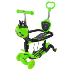 Самокат дитячий 3-х колісний Scooter Children's SC2501(Green) 3в1 колеса що світяться, зелений (SC2501(Green))