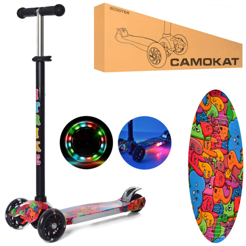 Дитячий самокат iTrike JR 3-052-1-WP4 MAXI підніжка та колеса світяться Дитячий самокат iTrike JR 3-052-1-WP4 MAXI підніжка та колеса світяться