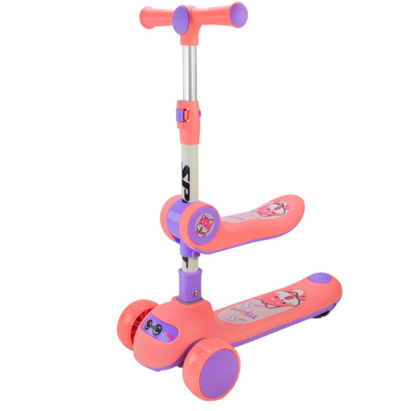 Самокат дитячий 3-х колісний SC2422(Pink) 3в1 колеса що світяться, рожевий (SC2422(Pink))