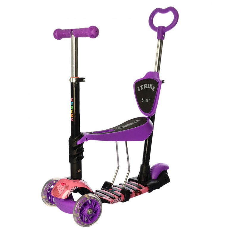 Дитячий самокат-біговел JR 3-058-K з сидінням і батьківською ручкою Дитячий самокат-біговел JR 3-058-K з сидінням і батьківською ручкою