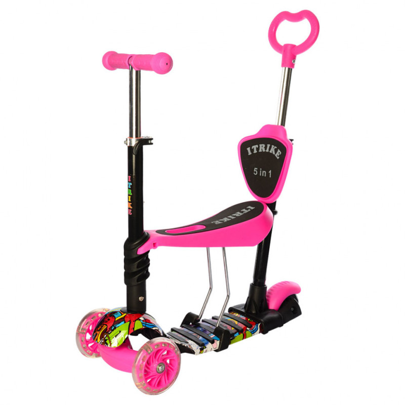 Дитячий самокат-біговел JR 3-058-K з сидінням і батьківською ручкою Дитячий самокат-біговел JR 3-058-K з сидінням і батьківською ручкою