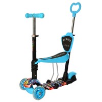 Детский самокат-беговел JR 3-058-K с сидушкой и родительской ручкой Детский самокат-беговел JR 3-058-K с сидушкой и родительской ручкой