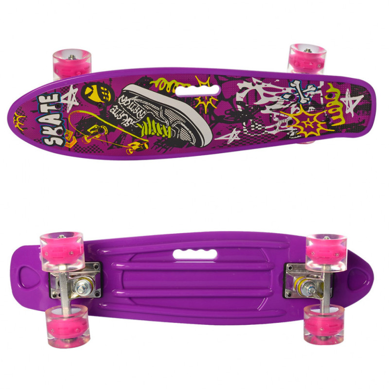Дитячий скейт Пенні борд MS 0749-6 з ручкою Дитячий скейт Пенні борд MS 0749-6 з ручкою