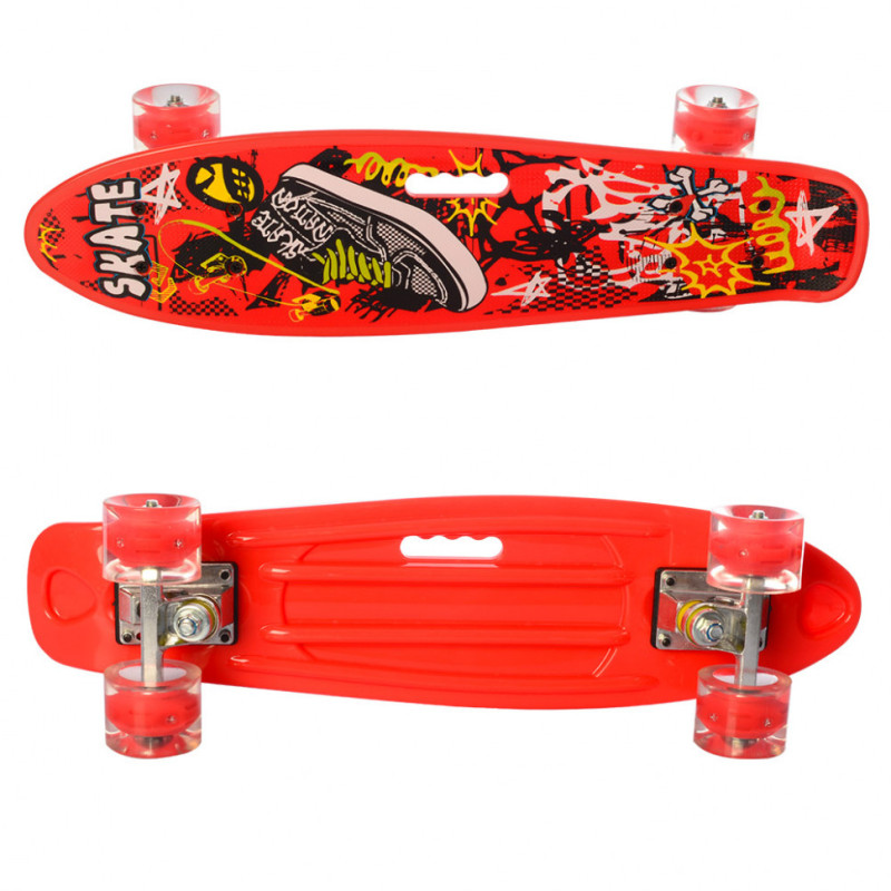 Дитячий скейт Пенні борд MS 0749-6 з ручкою Дитячий скейт Пенні борд MS 0749-6 з ручкою