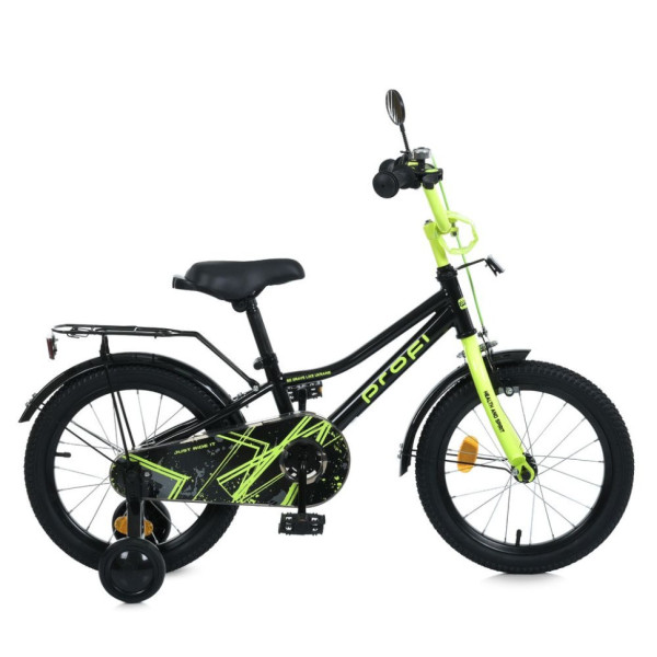 Велосипед дитячий MB 16015-1 колеса 16 дюймів, чорно-зелений (MB 16015-1)