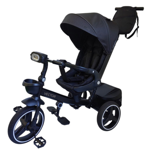 Детский трехколесный велосипед VECTOR ME 1162-1 Black, с родительской ручкой (ME 1162-1 Black)

