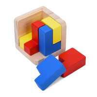 Дерев'яна куб-головоломка MD 0758-2 підставка 6 елементів (MD 0758-2)