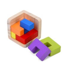 Дерев'яна куб-головоломка MD 0758-1 підставка 6 елементів (MD 0758-1)