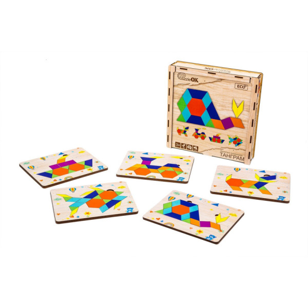 Дерев'яна головоломка "Танграм" Puz-33654, 144 елемента (Puz-33654)