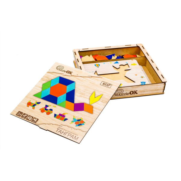 Дерев'яна головоломка "Танграм" Puz-33654, 144 елемента (Puz-33654)