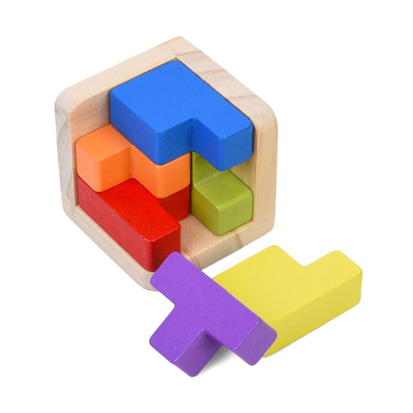 Дерев'яна Куб-головоломка MD 0758-4 підставка 6 елементів (MD 0758-4)