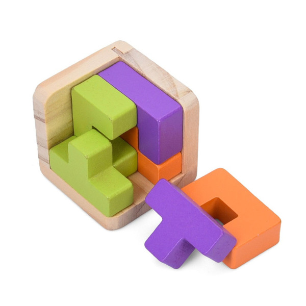 Дерев'яна Куб-головоломка MD 0758-3 підставка 6 елементів (MD 0758-3)