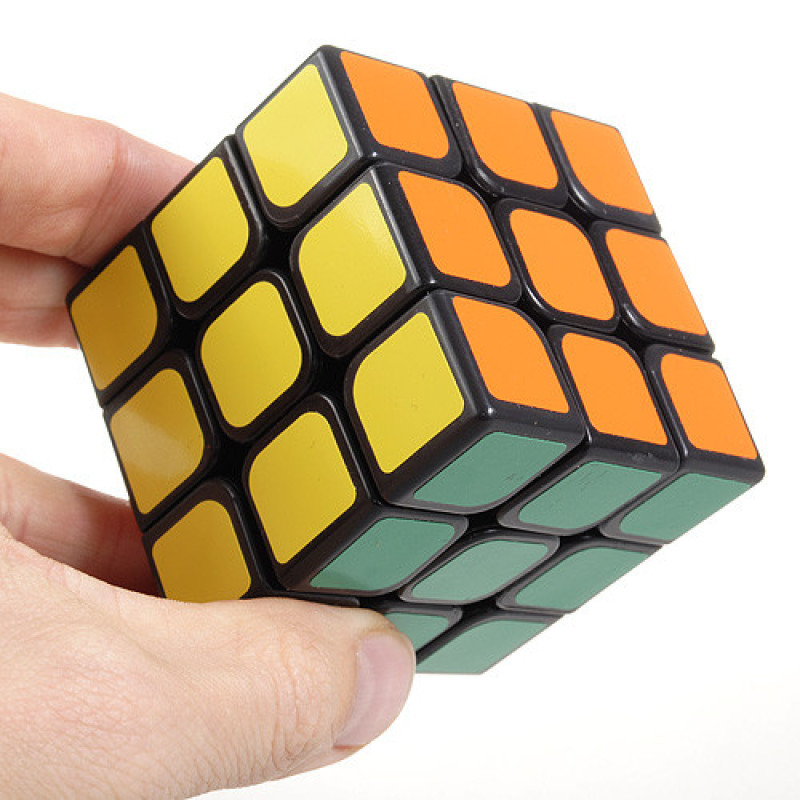 Класичний кубик Рубіка 3х3х3 Чорний Флюо Smart Cube SC321