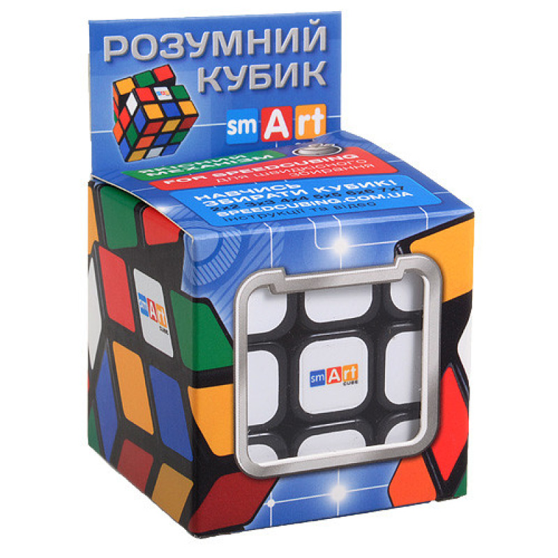 Класичний кубик Рубіка 3х3х3 Чорний Флюо Smart Cube SC321