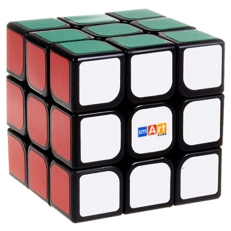 Класичний кубик Рубіка 3х3х3 Чорний Флюо Smart Cube SC321