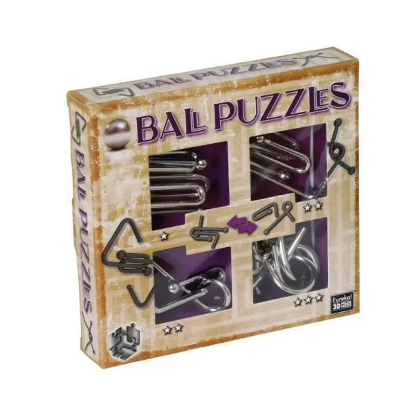 Набір металевих головоломок Ball Puzzless 3D Puzzle 473204, 4 штуки (473204)