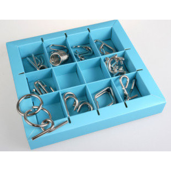 Набор головоломок 10 Metall Puzzles blue Eureka 3D Puzzle 473356, 10 головоломок