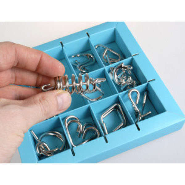 Набор головоломок 10 Metall Puzzles blue Eureka 3D Puzzle 473356, 10 головоломок