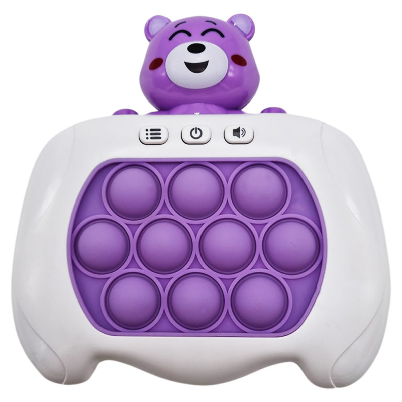 Електронна приставка Pop It консоль Quick Push Finger Press Ведмедик 221B-2(Violet)
