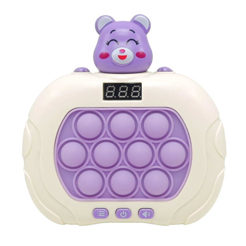 Электронная приставка Pop It консоль Quick Push Finger Press "Мишки" ZZ-100(Violet), фиолетовый