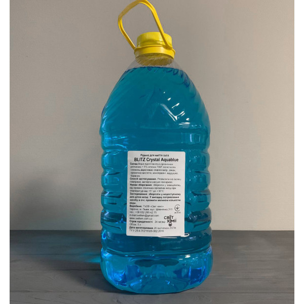 Рідина для миття скла "Blitz Crystal" Aquablue 5л ПЕТ пляшка