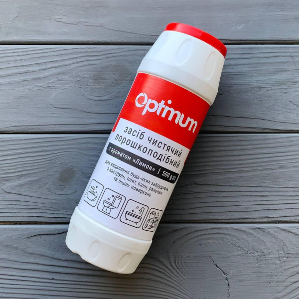 OPTIMUM Средство чистящее порошкообразное с ароматом Лимона 500г (24шт/ящ)
