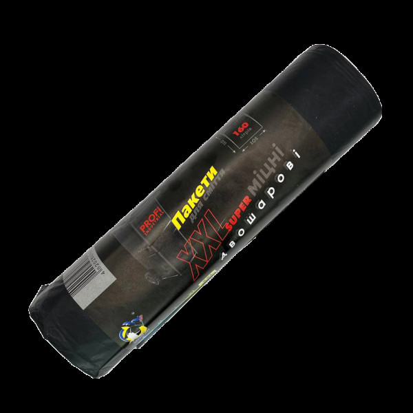 Пакети для сміття PROFI 160л/10шт чорні (Супер міцні)