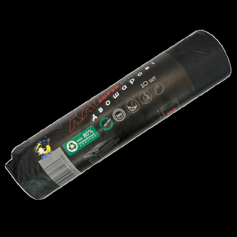 Пакети для сміття PROFI 160л/10шт чорні (Супер міцні)