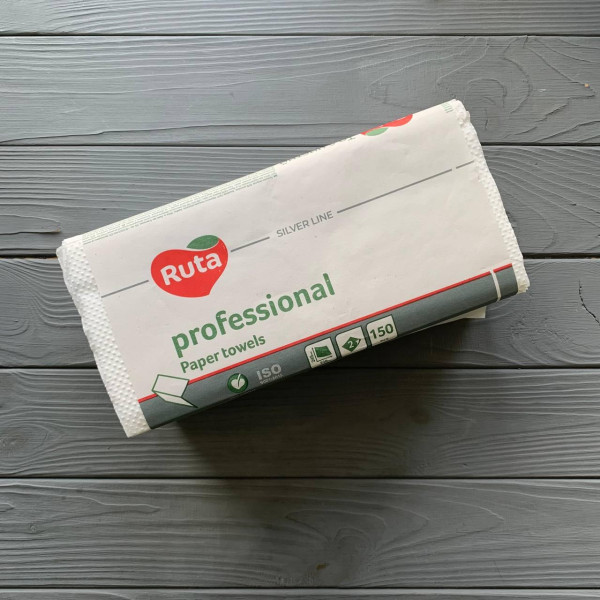 Полотенца бумажные в листах "Ruta" Professional V - сборка 2 слоя белые (150шт/уп|20уп/ящ)