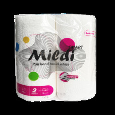 Бумажные полотенца в рулоне целлюлоза "Mildi Smart" были 2-х шар. (2рул/уп)(БП20)