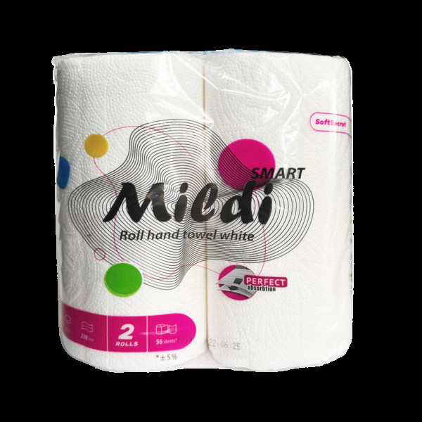 Бумажные полотенца в рулоне целлюлоза "Mildi Smart" были 2-х шар. (2рул/уп)(БП20)