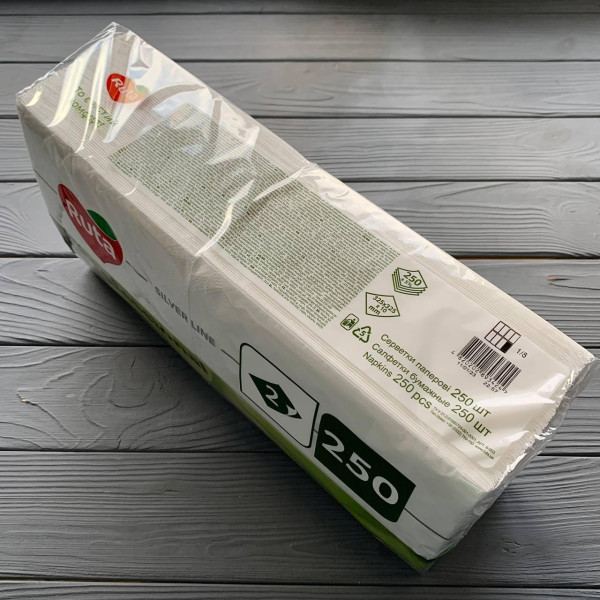 Серветки Ruta Professional 33х33см 2шар білі 1/8 (250шт/уп|4уп/ящ)