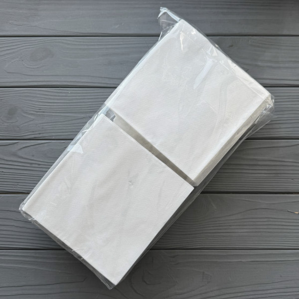 Серветка столова 2 шарова 30х30см Біла 1/4 складання 180шт/уп|5уп/ящ CP1