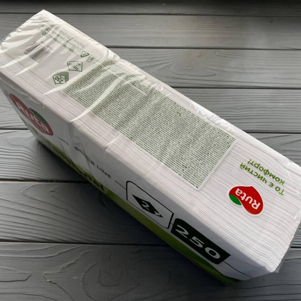 Салфетки Ruta Professional 33х33см 2шар белые 1/4 (250шт/уп|4уп/ящ)
