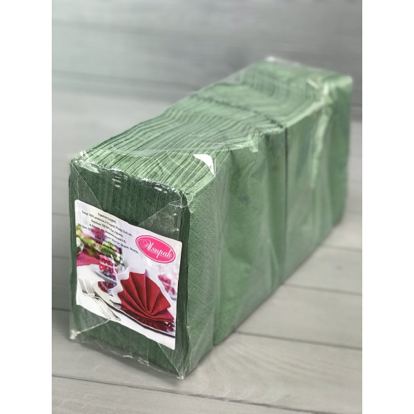 Двошарові серветки зелені БС05