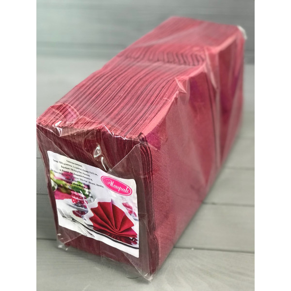 Двошарові серветки бордо БС07