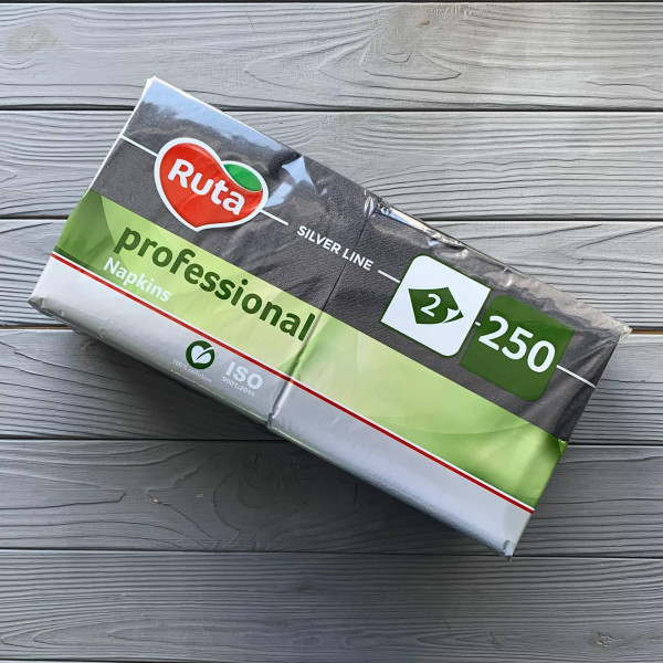 Салфетки Ruta Professional 33х33см 2шар чорні 1/4 (250шт/уп|4уп/ящ)