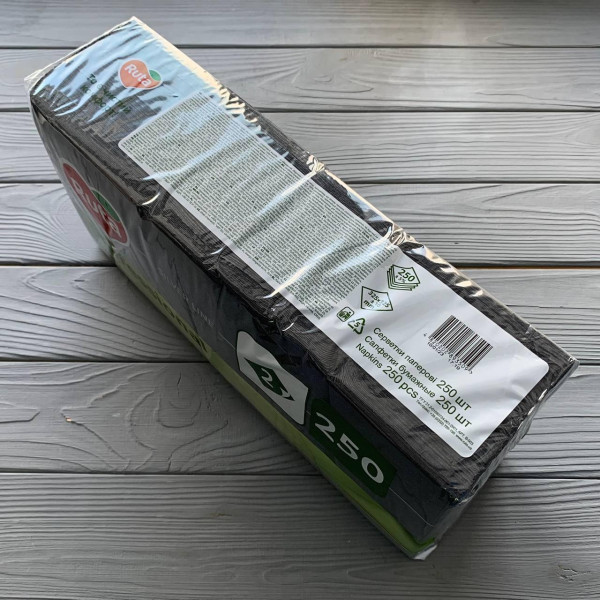 Салфетки Ruta Professional 33х33см 2шар чорні 1/4 (250шт/уп|4уп/ящ)