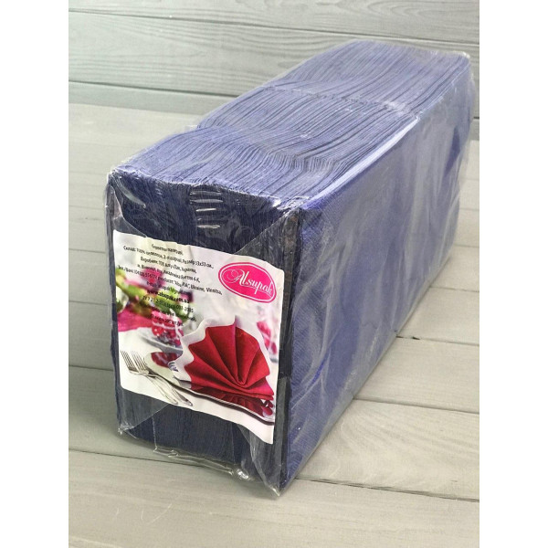 Двошарові серветки сині БС09