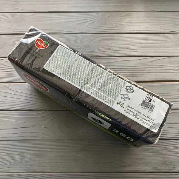 Салфетки Ruta Professional 33х33см 2шар чорні 1/8 (250шт/уп|4уп/ящ)