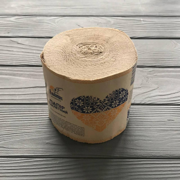 Туалетній папір макулатурний міні з тисненням "Україна" (24рул/уп)