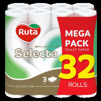 Папір туалетний "Ruta Selecta" 3шари Білий (32рул/уп)(2687)