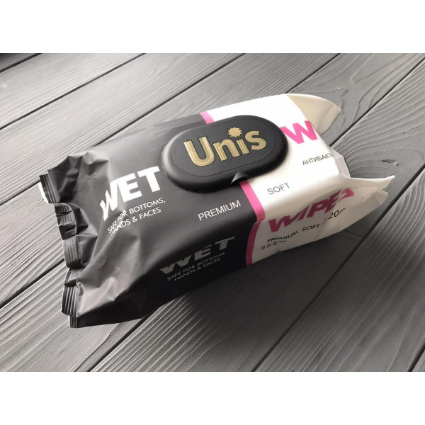 Салфетки влажные антибактериальные UNIS 120 шт
