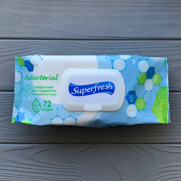 Superfresh Салфетка влажная Antibacterial с клапаном 72 шт. (12шт/ящ)
